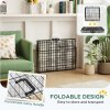 PawHut Dog Crate, Folding Metal Dog Cage with Two Doors, Tray, Soft Cushion, for Extra Small Dogs, 60 x 40 x 50 cm, Black