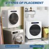 HOMCOM 4kg Vented Tumble Dryer, 1000W Compact Freestanding Front Tumble Dryer with Stainless Steel Tub, Timer, 6 Heat Settings, Small Portable Clothes Drying Machine, White
