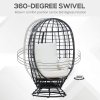 Outsunny 360 Swivel Egg Chair, Garden Rattan Swivel Chair with Thickened Cushion and Pillow, 150 KG Capacity for Indoor Outdoor, Balcony, Patio, Black