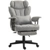 HOMCOM Office Chair, Ergonomic Desk Chair with Foot Rest, Lumbar Support, Reclining Function and Wide Seat, Height-Adjustable High Back Swivel Rolling for Home Office, Support up to 180 kg, Grey
