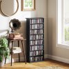 HOMCOM 360 CD/185 DVD Storage Unit, 185 Blu-ray Media Storage Shelf with 8 Compartments and 6 Adjustable Shelves, CD Tower for Living Room, Bedroom, Office