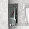 HOMCOM Stainless Steel Wall mounted Bathroom Corner Mirror Storage Cabinet Single Door 300mm (W)