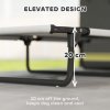 PawHut Raised Dog Bed, Portable Elevated Pet Cot with Breathable Mesh for Indoor Outdoor, for Large Dogs, 107 x 61 x 20 cm, Light Grey