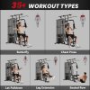 HOMCOM Home Gym Equipment, Multi Gym Workout Station with 45Kg Weight Stack, Chest Station, Butterfly Press & Leg Developer for Strength Training, Black