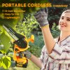 Outsunny Mini Chainsaw Cordless, 8 Inch Electric Chainsaw with 2 x 4000mAh Batteries, Brushless Motor and Safety Lock for Tree Trimming, Garden, Wood Cutting, Orange