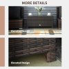 Outsunny PE Rattan Coffee Table, Rectangular Outdoor Coffee Table with Tempered Glass Top, 70 KG Capacity for Garden, Balcony, Terrace, Patio, Mixed Brown