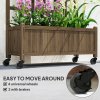 Outsunny Wooden Trellis Planter, Raised Beds for Garden with Wheels and Drainage Holes, Privacy Screen Planter Box to Grow Vegetables, Herbs and Flowers for Garden, Patio, Deck, Brown