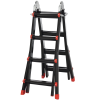 HOMCOM 4M Aluminium Duo Ladder Telescopic Herringbone Changeable Multi-Purpose w/ Non-Slip Steps Climbing DIY Platform Portable Workshop House Garden