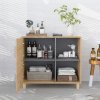 HOMCOM Bathroom Storage Unit, Bathroom Storage Cabinet, Freestanding Bathroom Cabinet with Open Compartments and Double Doors