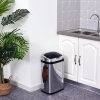 HOMCOM 30L Automatic Kitchen Bin with Lid, Stainless Steel Sensor Bin with Infrared Motion Sensor for Home Office, Bathroom, Living Room, Silver