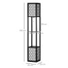 HOMCOM Modern Shelf Floor Lamp Light with Two Open Shelves Large Storage Display, for Living Room, 160cm, Bulb not Included, Black