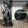 Outsunny 120L Festival Trolley on Wheels, Folding & Compact Camping Trolley Cart with Adjustable Handle for Garden, Beach, Fishing, Grey