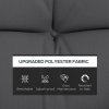 Outsunny Outdoor Seat Cushions Back Cushion with 2 Pillows, Water Repellent Seat Pads for 3-Seater Chair, Swing, Sofa, CUSHIONS ONLY, NO SWING, Charcoal Grey