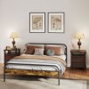 HOMCOM 5ft King Size Bed Frame with Headboard, Platform Bed Frame with Underbed Storage, Slat Support, No Box Spring Needed, Easy Assembly, Rustic Brown