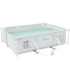 Outsunny Steel Frame Pool with Filter Pump, Filter Cartridge, Reinforced Sidewalls Rust Resistant Above Ground Swimming Pool 292 x 190 x 75cm, Grey