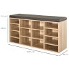 HOMCOM Multi-Storage Shoe Rack w/ 14 Compartments Cushion Moving Shelves Solid Frame Foot Pads Home Office Tidy Organisation Boots Trainers