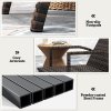 Outsunny PE Rattan Sun Lounger, Garden Lounger with 4-Level Adjustable Backrest, Outdoor Sunbed with Retractable Footrest for Balcony, Beach, Patio, Mixed-brown