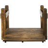 Outsunny 5FT Wooden Garden Bridge with Planters on Safety Railings, Stained Finish Arched Footbridge for Pond, Stream, Carbonized