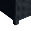 Outsunny Patio PE Rattan Side Table, Square Outdoor Coffee Table w/ Tempered Glass Top, Black
