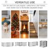 PawHut Pet Safety Gate, 5 Panels Playpen Fireplace, Metal Fence, Stair Barrier, Room Divider w/ Walk-Through Door - Black