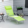 Outsunny Steel Fabric Sun Lounger Outdoor Folding Chaise Lounge Chair Recliner with Portable Design & 7 Adjustable Backrest Positions
