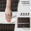 Outsunny 4 Pieces PE Rattan Garden Chairs with Cushion, Patio Wicker Dining Chairs with Backrest for Patio, Deck, Garden, Brown