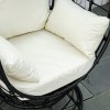 Outsunny 360 Swivel Egg Chair, Garden Rattan Swivel Chair with Thickened Cushion and Pillow, 150 KG Capacity for Indoor Outdoor, Balcony, Patio, Black