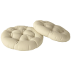 Outsunny Outdoor Seat Cushions Set of 2 with UV Protected Cover, Thick Round Chair Cushions for Patio Furniture, Tufted Design Chair Pads, 60 x 60 cm, Beige