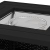 Outsunny Outdoor Rattan Gas Fire Pit Table, 50,000 BTU Square Garden Table with Fire Pit, Rain Cover, Wind Guard, Pulse-Ignition and Volcanic Rock, 72.5 x 72.5 x 67.5 cm, Black