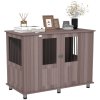 PawHut Dog Crate Furniture End Table, Pet Kennel for Extra Large Dogs with Magnetic Door Indoor Animal Cage, Purple, 114 x 60 x 82 cm