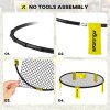 SPORTNOW Spike Ball Set, Mini Beach Games Set with Net, 3 Balls and Ball Pump, Portable with Carrying Bag for Outdoor Team Sports, Yellow