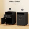 HOMCOM 60cm Filing Cabinet with Drawer, Open Shelf, Metal Handles and 4 Wheels, Office Home Organiser Mobile Printer with Two Locks