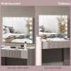 HOMCOM Hollywood Vanity Mirror with Lights, Large 80x62 cm Lighted Makeup Mirror with 3 Colour, 18 LED Bulbs, 10X Magnifying, USB Charging Port, Touch Screen, Tabletop or Wall Mounted Design, White