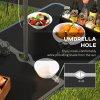 Outsunny 4ft Folding Picnic Table and Chairs, Portable Camping Table and Chairs Outdoor Indoor Use for BBQ Picnic Garden Parties