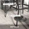 Outsunny 80cm Square Garden Dining Table with Umbrella Hole, Outdoor Dining Table with Marble Effect Top for 4 People, Black/Grey