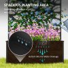 Outsunny Metal Garden Bed with Trellis, Wall Mounted or Freestanding Raised Planter with Privacy Panel, Leaf Cut-out Privacy Screen with Planter Box for Climbing Plants, Flowers, Vegetables
