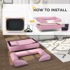 PawHut Dog Sofa Pet Couch Cat Chair with Removable Backrest, Soft Cushion, Washable Cover, for Small and Medium Sized Dogs, Pink