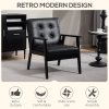 HOMCOM Armchair, PU Leather Accent Chair, Occasional Chair with Rubber wood Frame for Living Room, Reception, Bedroom, Balcony, Black