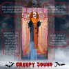 HOMCOM 168 cm Life Size Halloween Animated Standing Circus Clown with Red Light Up Eyes, Sound Activated Moving Arms & Body, Scary Clown Halloween Decorations, Battery Operated, Indoor Party Props