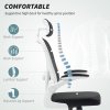 HOMCOM Executive Office Chair, Ergonomic Mesh High Back Desk Chair with Flip-up Armrest, Rotatable Headrest, Adjustable Lumbar Support for Home Study, Black