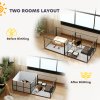 PawHut Whelping Box for Dogs, Puppies, 7 Panel Dog Playpen with Two Rooms, Washable Whelping Pads, Water-Resistant Oxford Fabric, Two Doors, for Small and Medium Dogs