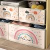 AIYAPLAY Kids Toy Storage Unit, 3-Tier Toy Organiser Shelf with 9 Non-Woven Fabric Boxes for Toys, Books, Dinosaur-Style Toy Storage Organiser for Bedroom, Nursery, Yellow