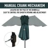 Outsunny 4.6m Large Garden Parasol Double-Sided Sun Umbrella Patio Market Canopy Shade Outdoor Dark Green - NO BASE