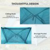 Outsunny 3-4 Person Camping Tent, Easy Set Up Waterproof Dome Tent with Sewn-in Groundsheet, Mesh Windows, Pocket and Hook for Camping, Hiking, Backpacking, Navy Blue and Light Blue
