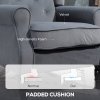 HOMCOM Retro Accent Chair, Velvet Wingback Armchair with Wood Frame Button Tufted Design for Living Room Bedroom, Grey