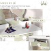 ZONEKIZ Dressing Table with Mirror and Stool, Kids Vanity Table with Drawer, Storage Boxes, Beauty Flower Design Girls Dressing Table for Ages 3-6 Years - White
