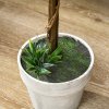 HOMCOM Set of 2 Decorative Artificial Plants Ball Trees with Lavender Flowers in Pot Fake Plants for Home Indoor Outdoor Decor, 60cm, White