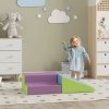HOMCOM Soft Play Set, 2 Piece Kids Climb and Crawl Foam Play Activity Toys, Soft Play Equipment for Toddlers 12-36 Months, Blue