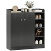HOMCOM Shoe Storage Cabinet Two Doors w/ Adjustable 4 Shelves Cupboard Footwear Rack Stand Organiser Hallway 