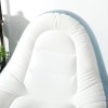 Outsunny Inflatable Chair and Footstool, Inflatable Sofa Lounger with Soft Plush Fabric and Cup Holder, for Camping, Gaming, Reading and Movie Watching, White